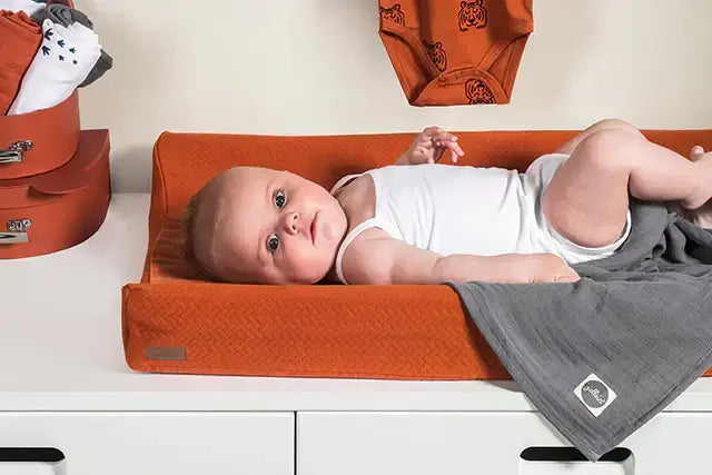 Changing Mat Cover 50x70cm Brick Velvet - Rust - Petitpyla